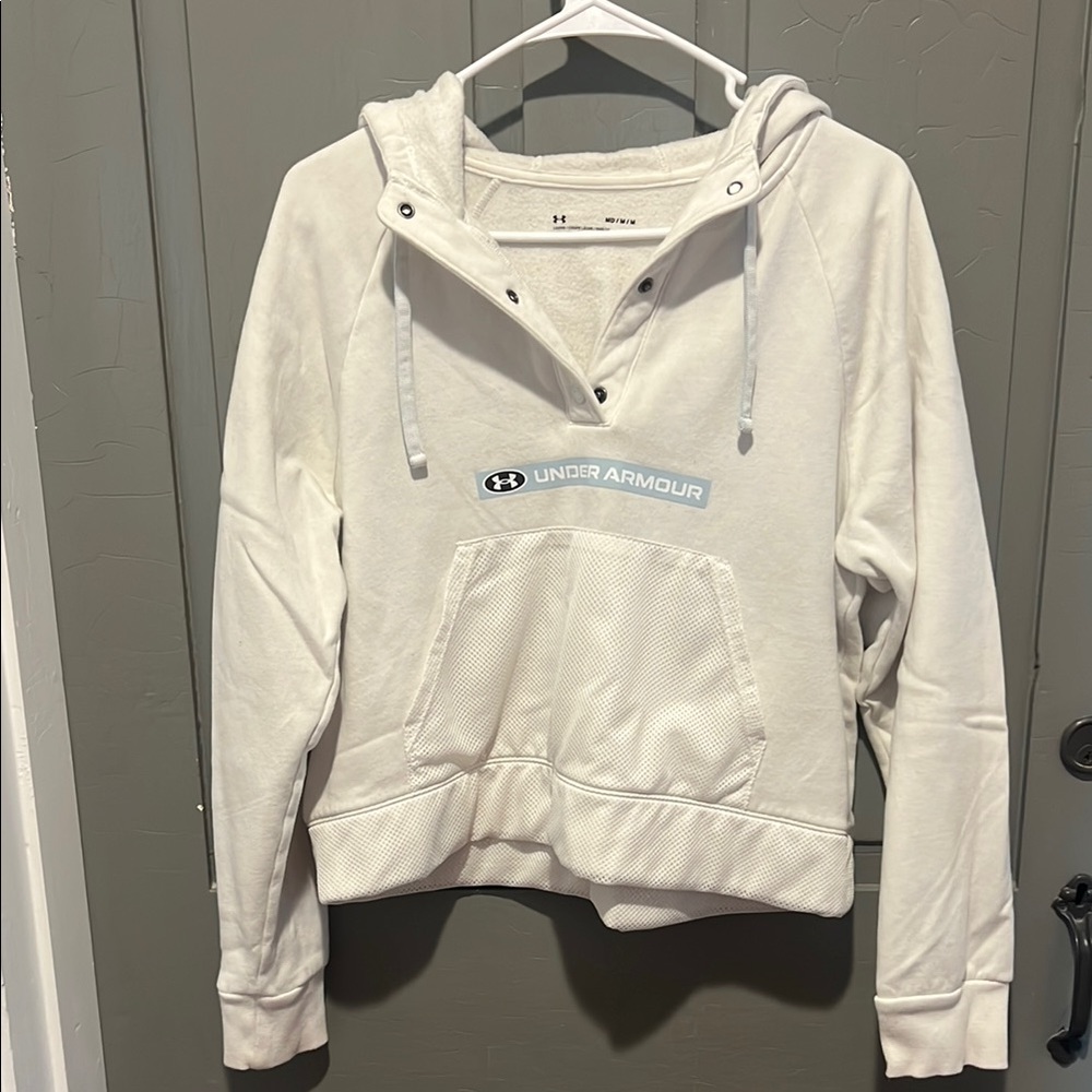 Under Armour White Cropped Pullover Hoodie
